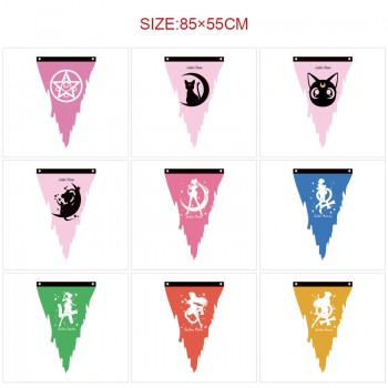 Sailor Moon anime triangle pennant flags 85CM