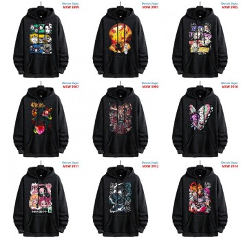 Demon Slayer anime American Retro Make Old Washable Cotton Hoodies