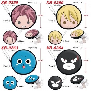 Fairy Tail anime pu zipper round wallet coin purse