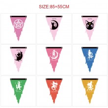 Sailor Moon anime triangle pennant flags 85CM