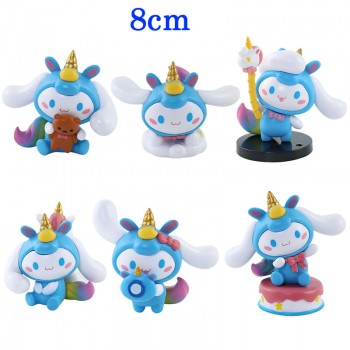 Cinnamoroll COS Unicorn anime figures set(6pcs a set)(OPP bag)