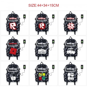 ROBLOX game USB charging laptop backpack school bag