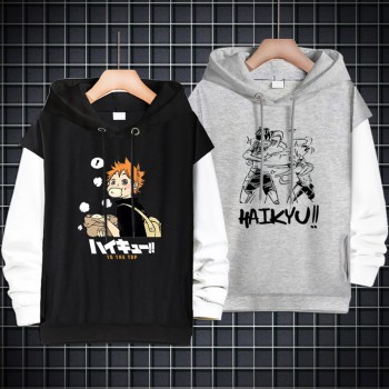 Haikyuu anime fake two pieces thin cotton hoodies