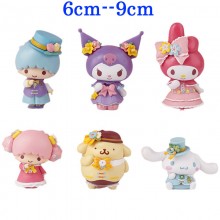 Melody Cinnamoroll Kuromi figures set(6pcs a set)(OPP bag)