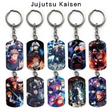 Jujutsu Kaisen anime dog tag military army key chain