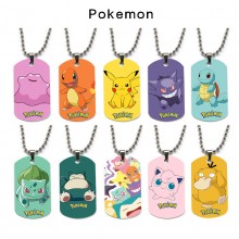 Pokemon anime dog tag military army necklace