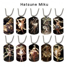 Hatsune Miku anime dog tag military army necklace