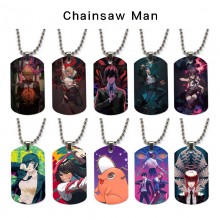 Chainsaw Man anime dog tag military army necklace