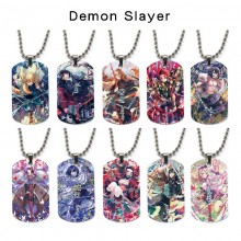 Demon Slayer anime dog tag military army necklace