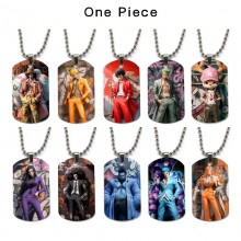 One Piece anime dog tag military army necklace