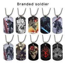 Berserk anime dog tag military army necklace