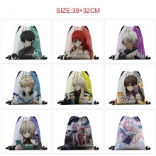 Honkai Star Rail game nylon drawstring backpack ba...