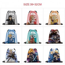 Sword Art Online anime nylon drawstring backpack b...