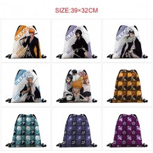 Bleach anime nylon drawstring backpack bag