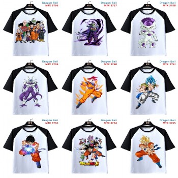 Dragon Ball anime raglan sleeve cotton t-shirt t shirts