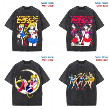 Sailor Moon anime short sleeve wash water worn-out cotton t-shirt