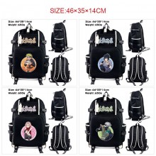 Naruto anime USB charging laptop backpack school b...