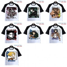 Attack on Titan anime raglan sleeve cotton t-shirt t shirts