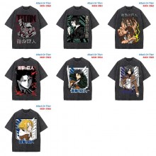 Attack on Titan anime short sleeve wash water worn-out cotton t-shirt