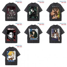 Attack on Titan anime short sleeve wash water worn...