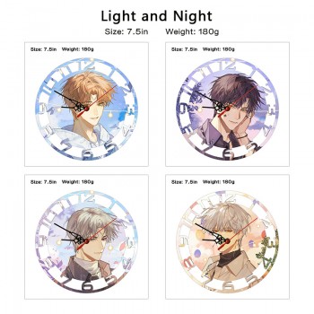 Light and Night anime wall clock