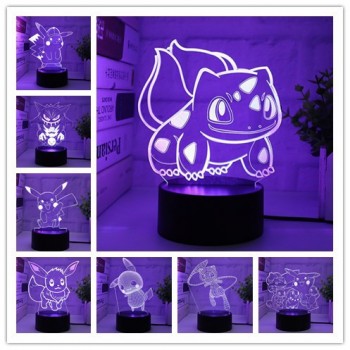 Pokemon Anime Acrylic Figure 3D Lamp USB Night Light