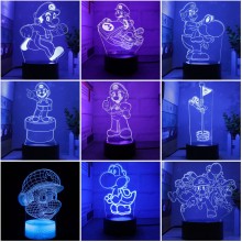 Super Mario Anime Acrylic Figure 3D Lamp USB Night...