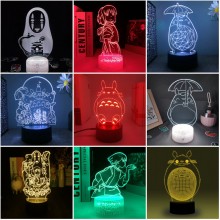 Spirited Away Totoro Anime Acrylic Figure 3D Lamp USB Night Light