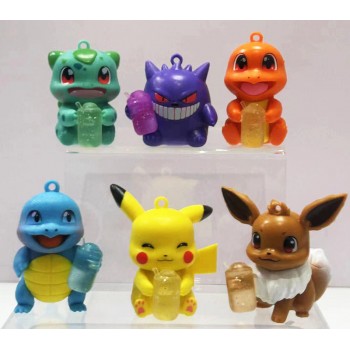 Pokemon bottle anime figures set(6pcs a set)(OPP bag)