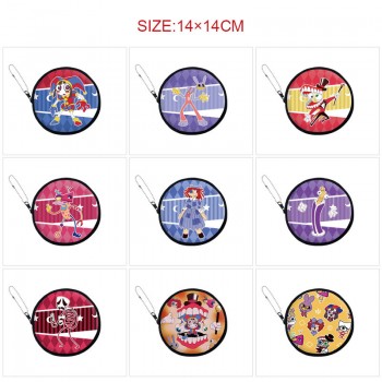 The Amazing Digital Circus anime pu zipper round wallet coin purse