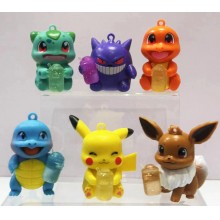 Pokemon bottle anime figures set(6pcs a set)(OPP bag)