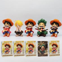 One Piece Luffy Zoro Sanji sitting anime figure