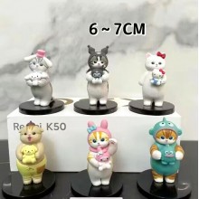 Sanrio Melody kitty Cinnamoroll Kuromi cos cat anime figure doll(OPP bag)