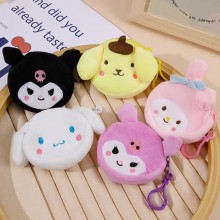 Sanrio Melody kitty Cinnamoroll Kuromi anime plush coin purse wallets