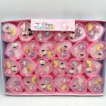 Sanrio Melody kitty Cinnamoroll Kuromi anime rings set(24pcs a set)