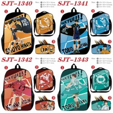 Haikyuu anime nylon backpack bag shoulder pencil c...