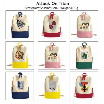 Attack on Titan anime canvas backpack bag