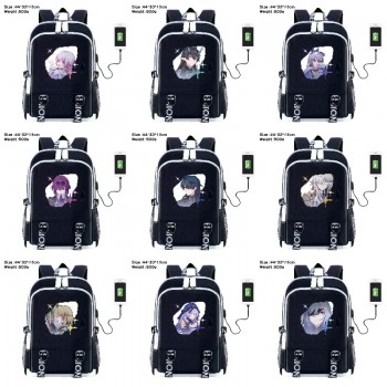 Honkai Star Rail game USB charging laptop backpack school bags