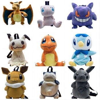 Pokemon Gengar Snorlax Mewtwo Charmander anime plush backpack bag