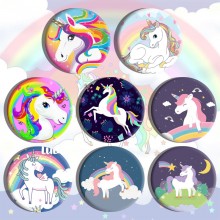 Unicorn anime brooch pins set(8pcs a set)58MM