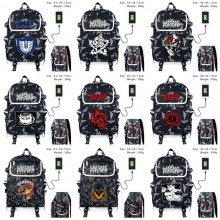 Berserk anime USB charging laptop backpack school ...