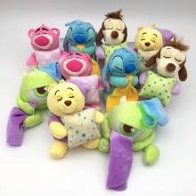 Stitch Pooh Bear anime plush dolls set(10pcs a set)13-17CM