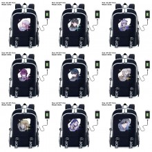 Honkai Star Rail game USB charging laptop backpack school bags