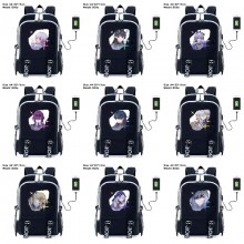 Honkai Star Rail game USB charging laptop backpack...