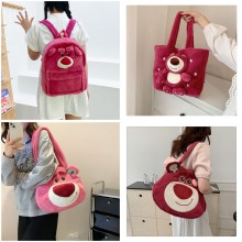 Lotso strawberry bear anime plush satchel backpack...