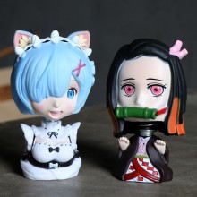 Shake head Rem Nezuko Kamado anime figure(OPP bag)