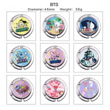 BTS BT21 star alloy portable bag hanger hook holde...