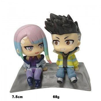 2pcs Cyberpunk Edgerunners David Martinez Lucy sitting game figure(OPP bag)