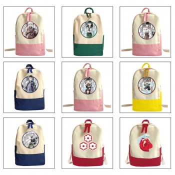 Inuyasha anime students canvas backpack bags