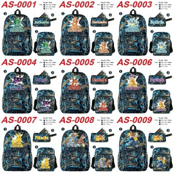 Pokemon anime shoulder backpack bag pencil case set